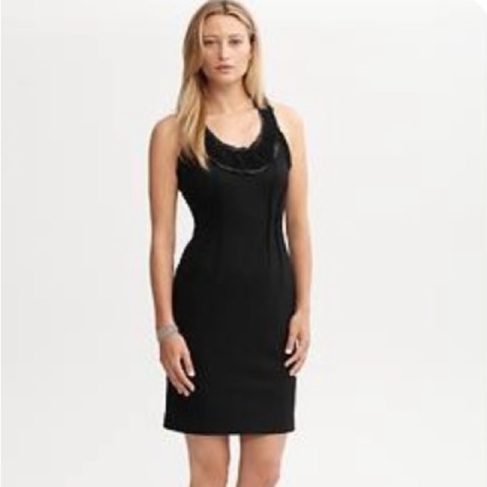 Banana Republic Italian Black Wool Dress – Stretch, Racerback, Size 2, NWT